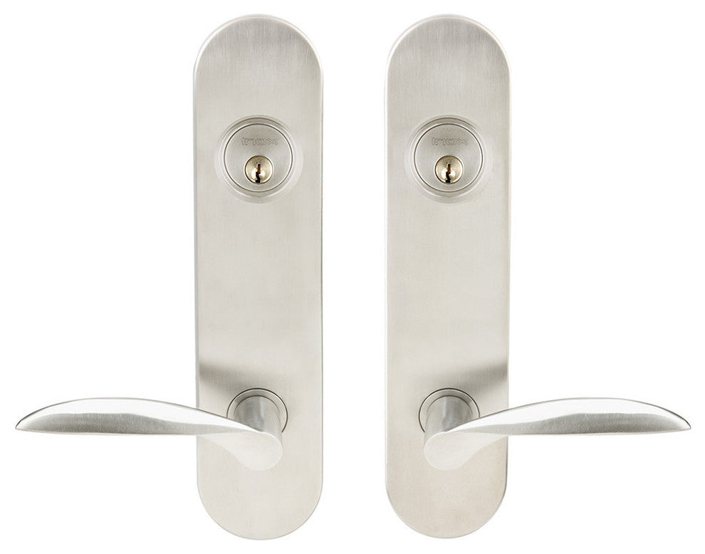 Stratus Lever, Tubular Entry, Double Cylinder, Satin Stainless Steel