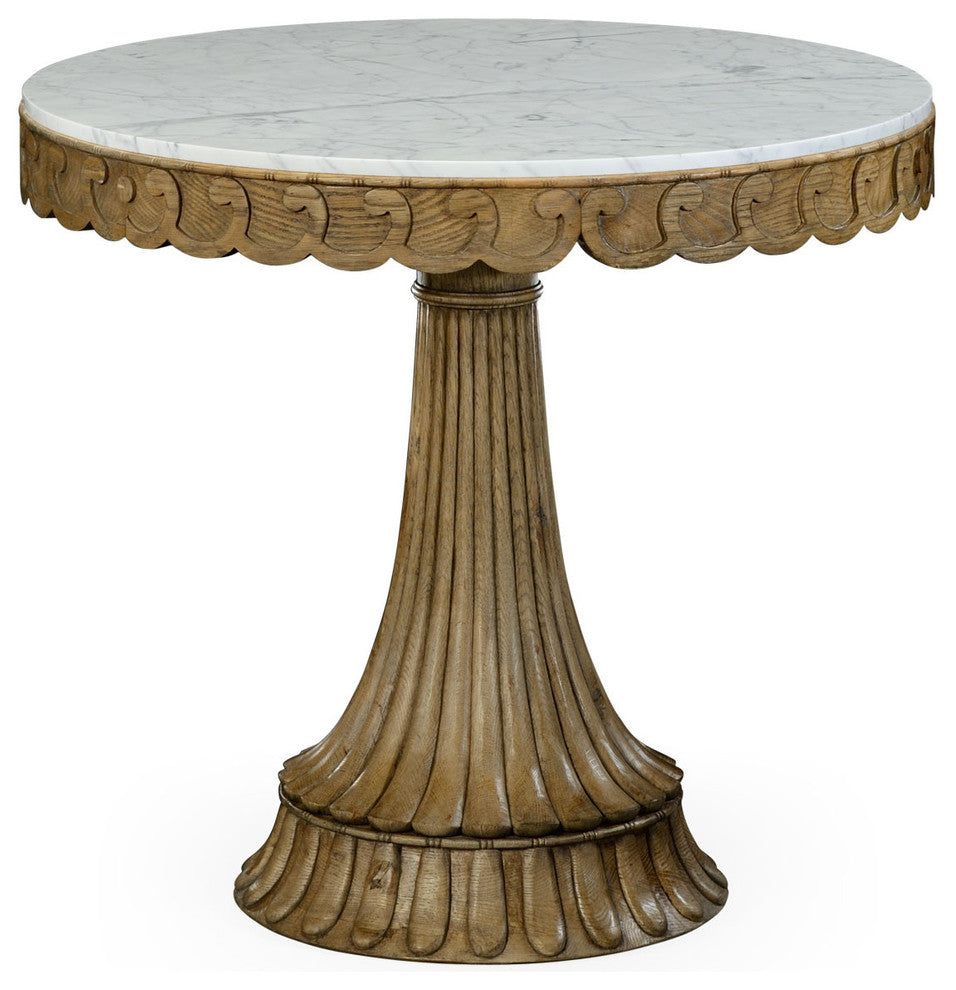 Marble Top Oak Center Table