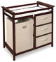 Modern Baby Changing Table with Laundry Hamper, 3 Storage Baskets, and Pad