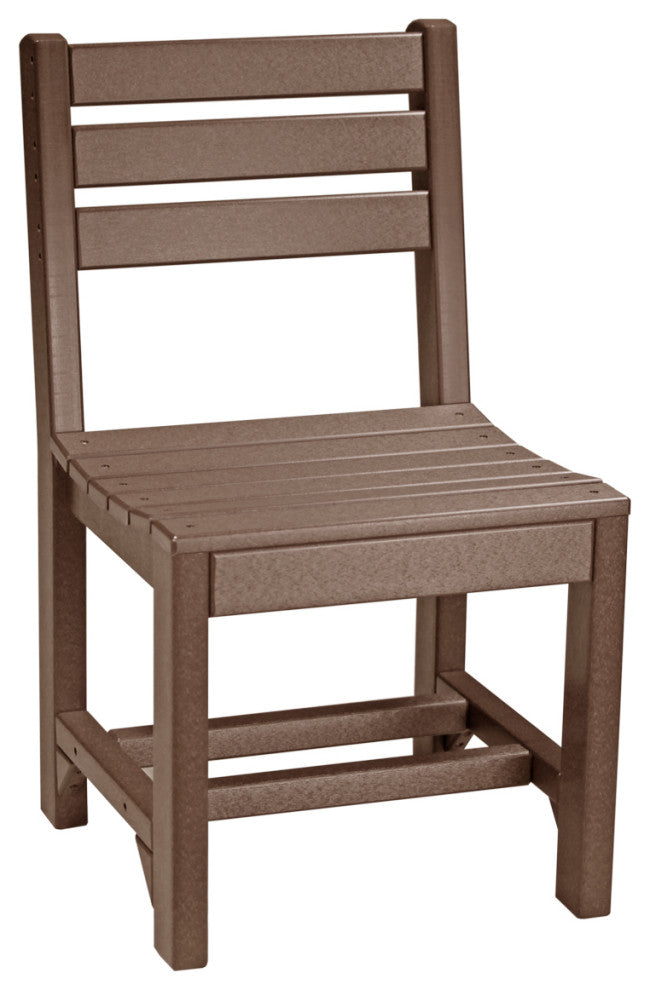 Set of 4 Poly Island Dining Chairs, Chestnut Brown, Dining Height