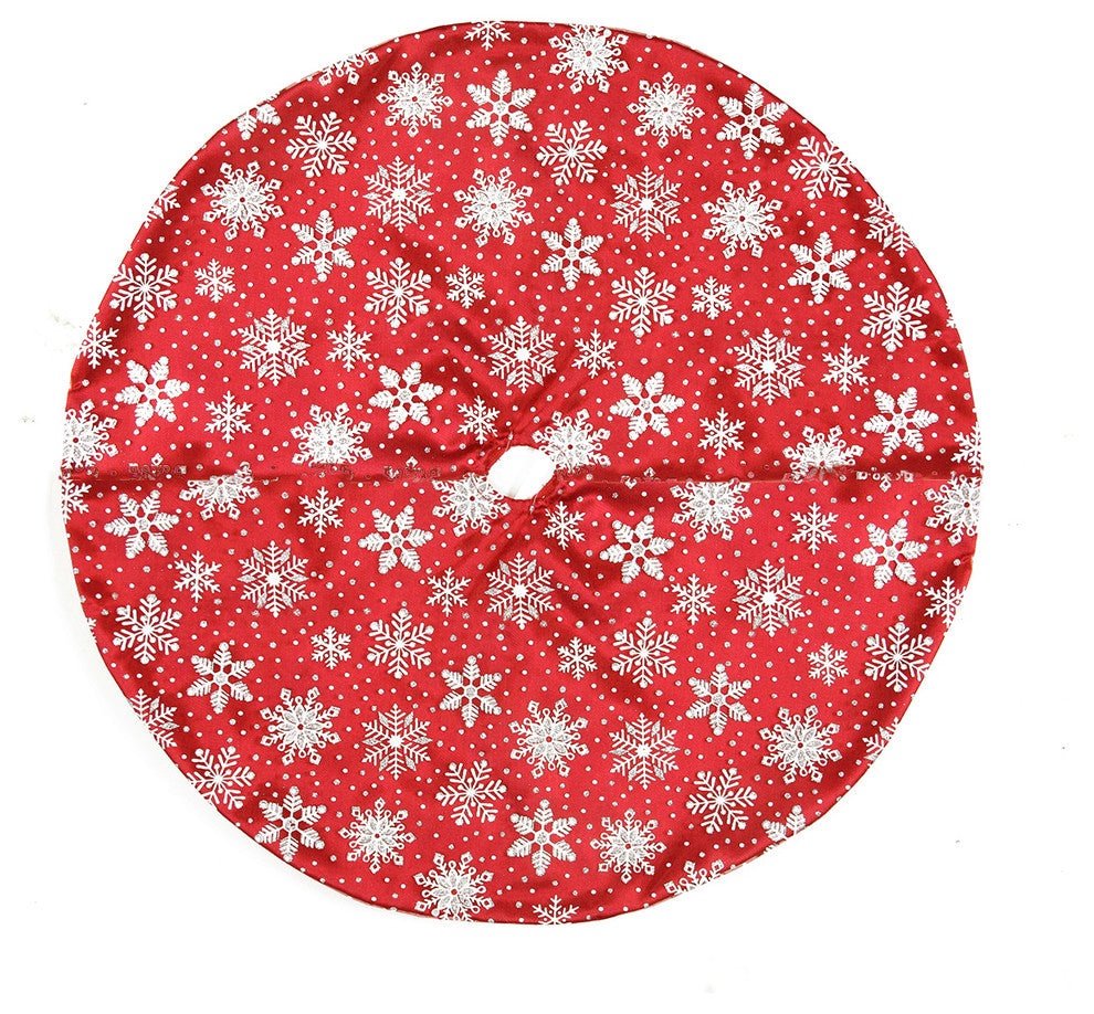 20" Snowflake Design on Sheer Organza With Silver Glitter Mini Tree Skirt