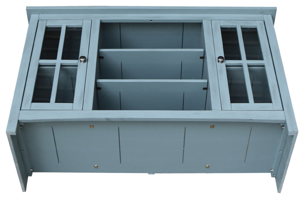 Entertainment / TV Stand - With 2 Doors - 48", Ocean Blue - Antique Rubbed