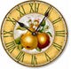 Vintage-Style Botanical Fruit Pears Wall Clock