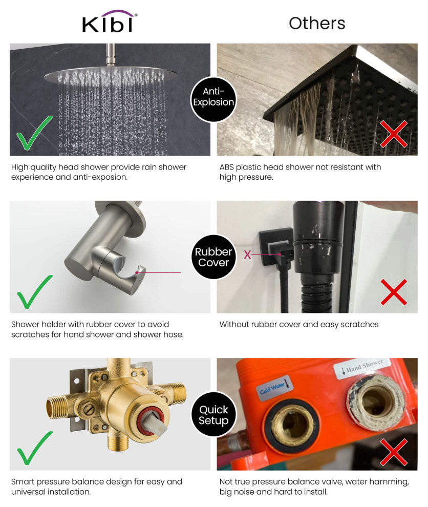 Ceiling Mounted 2-Function Shower System, Rough, Valve, Brushed Nickel