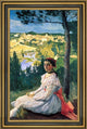 Jean Frederic Bazille View of the Village Framed Premium Canvas Print, 18"x27"