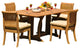 5-Piece Set, 69" Warwick Table, 4 Giva Chairs, Sunbrella Cushion, Linen Silver