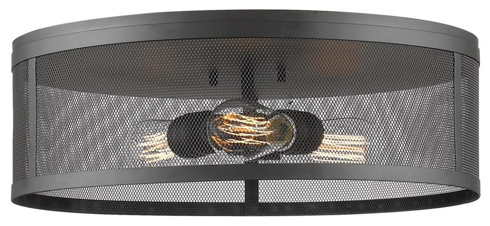 Zlite 331F18-BRZ 3-Light Flush Mount, Bronze