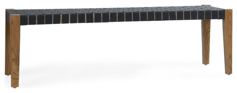 Orlando 62" Oak Wood Bench by Kosas Home, Charcoal