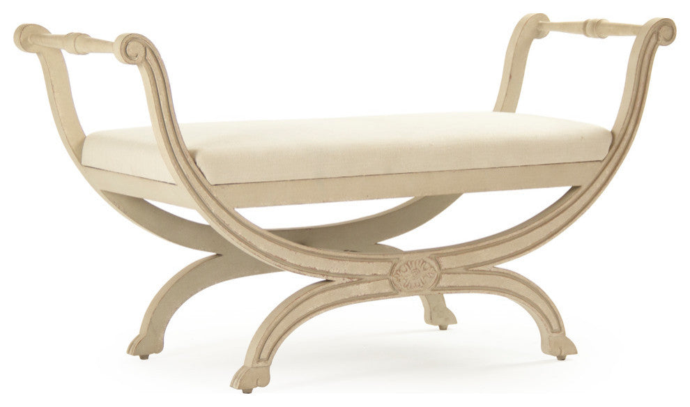 Beatrice Bench, Off-White Linen