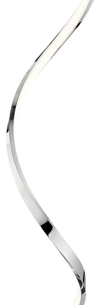 Modern Spiral Dimmable Integrated Led Floor Lamp, Chrome