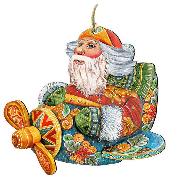 Aviator Santa Scenic, Decorative Ornament