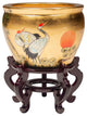 16" Gold Lacquer Fishbowl Cranes