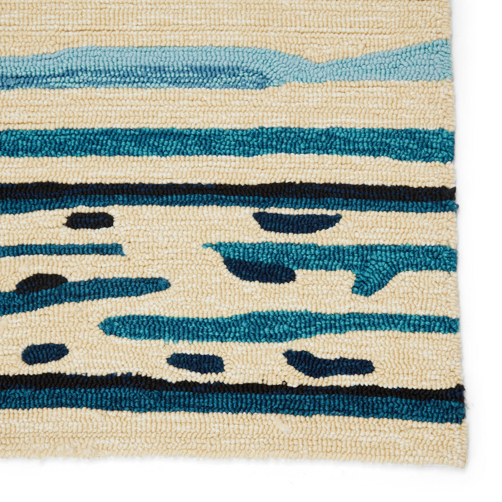 Jaipur Living Sketchy Lines Indoor/Outdoor Abstract Blue/Green Area Rug, 7'6"x9'