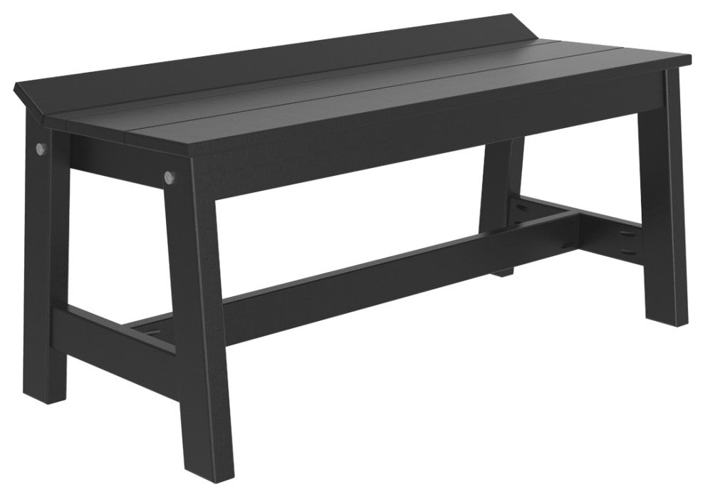 Poly Cafe Dining Bench, Black, 41 Inch