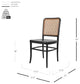 Sonora Rattan Dining Side Chair Wood Seat, Black/Natural
