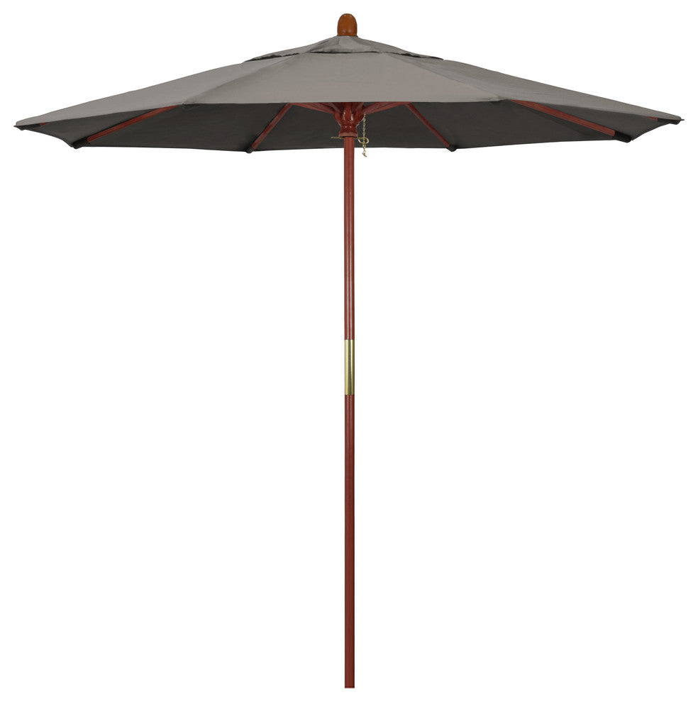 7.5' Square Push Lift Wood Umbrella, Taupe Pacifica
