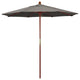 7.5' Square Push Lift Wood Umbrella, Taupe Pacifica