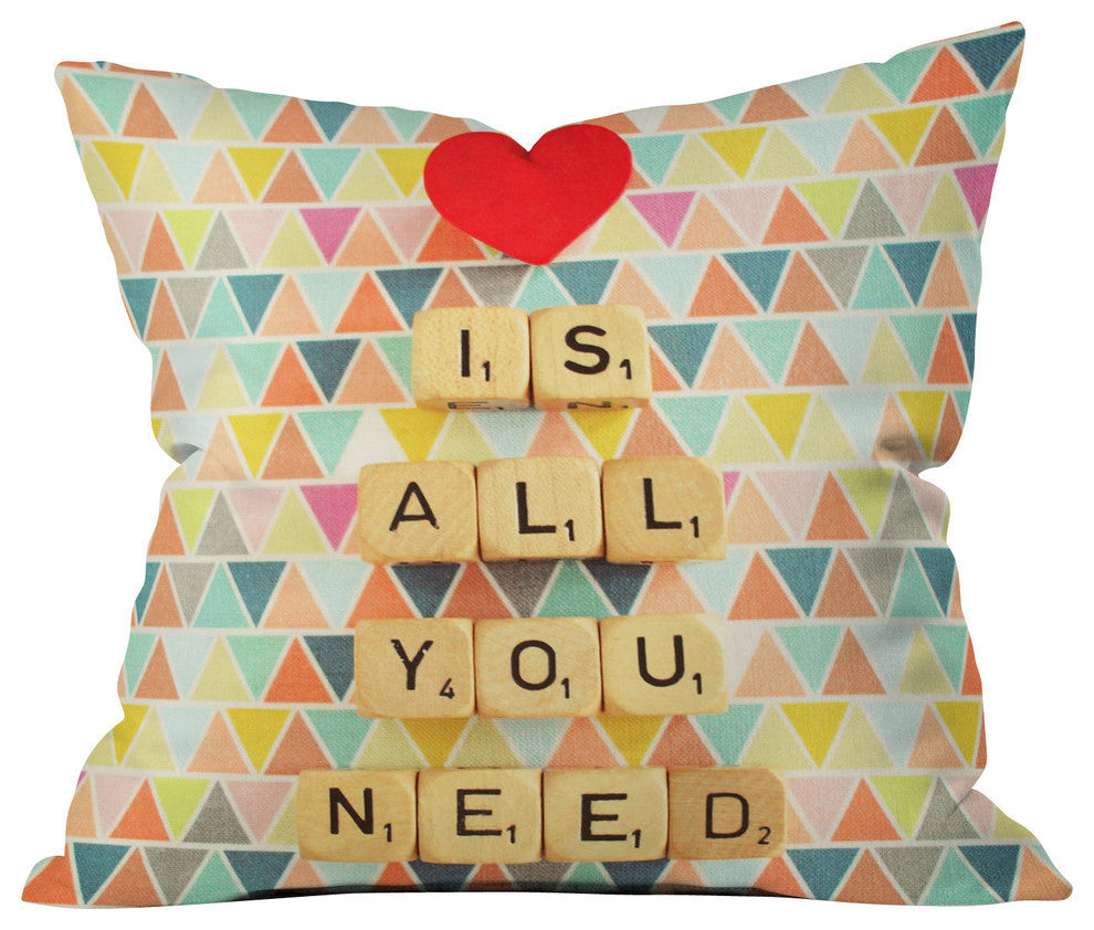 Happee Monkee Love Is All You Need Outdoor Throw Pillow
