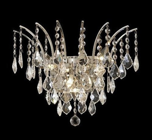 Elegant Victoria Wall Sconce, Chrome Finish With Royal Cut Crystal