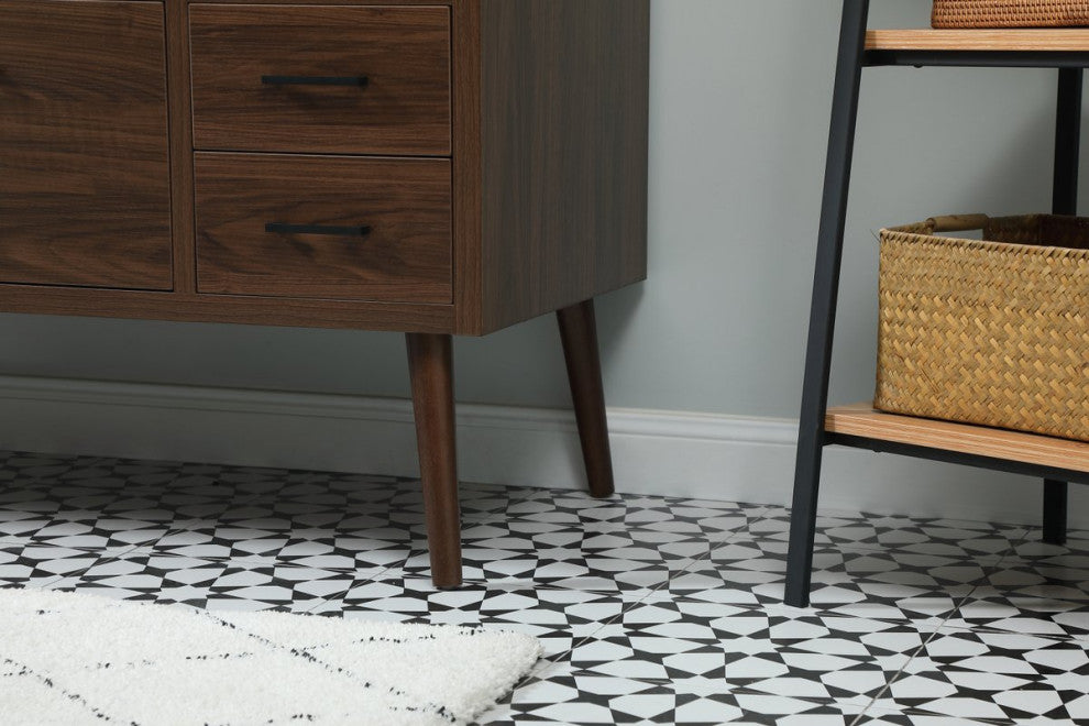 Home Living 22" Midcentury Modern Walnut-Light Bathroom Vanity