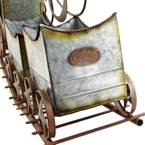 Galvanized Christmas Train "HO HO HO"