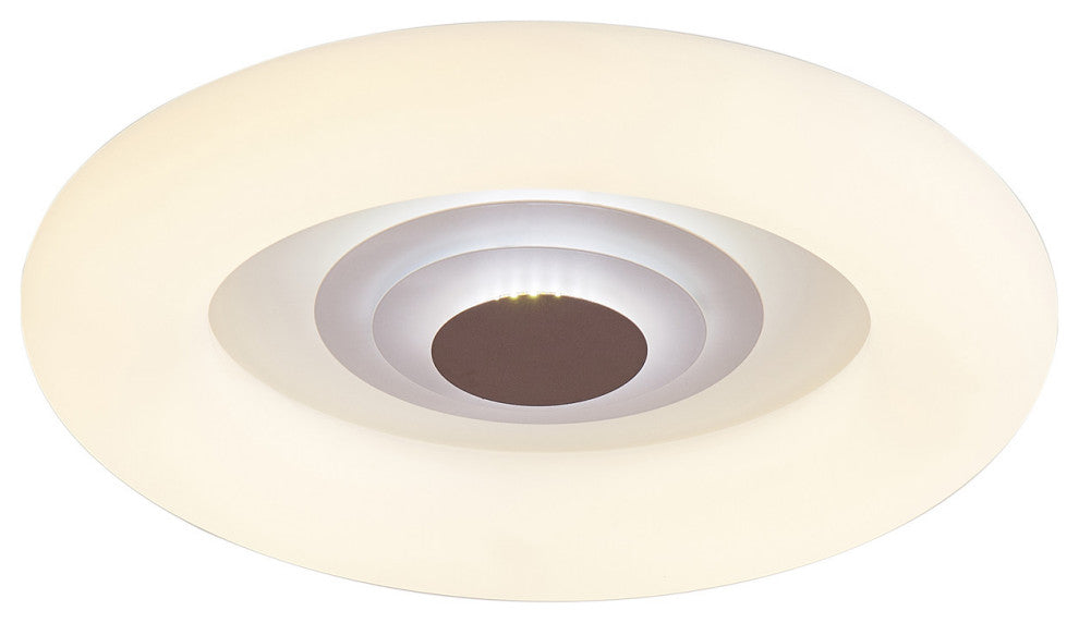 1-Light Round LED Flush Mount Light Modern Acrylic Tiered Ceiling Light, White