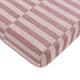 Mini Crib Sheet, GOTS Certified Organic Muslin Cotton, Maroon Stripe