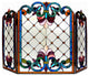 Chloe-Lighting Tiffany-Glass 3-Piece Folding Victorian Fireplace Screen