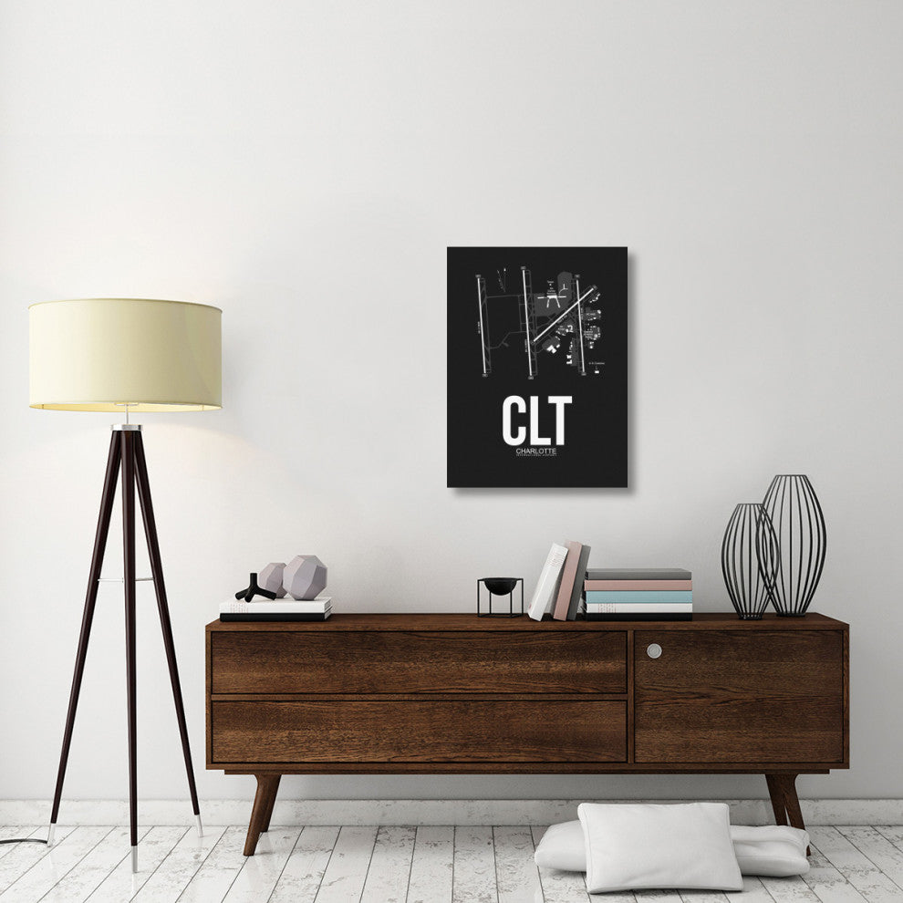 "CLT Charlotte Airport Black" Fine Art Print