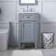 Home Living Vanity with Carrara White Marble Countertop, Gray, 18", Single Sink