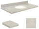Quartz 37"x19" Vanity Top, Single Faucet Hole, Portage Pass, White Bowl