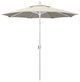 7.5' Matted White Push-Button Tilt Crank Aluminum Umbrella, Antique Beige Olefin