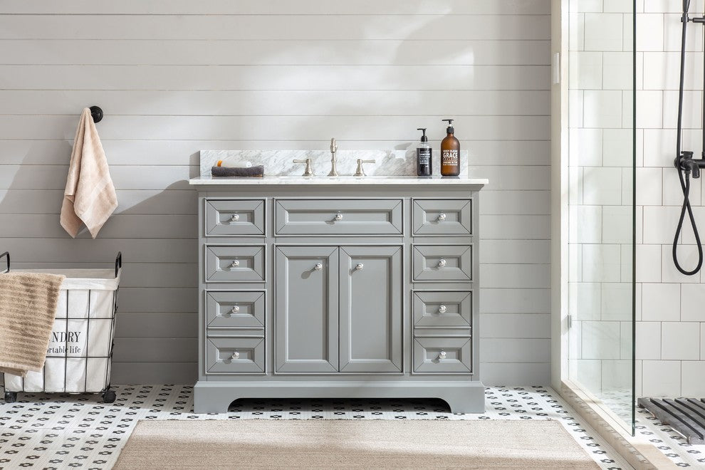 South Bay 43" Bathroom Vanity, Gray Finish