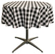 LA Linen Round Gingham Checkered Tablecloth, White and Black, 58" Round