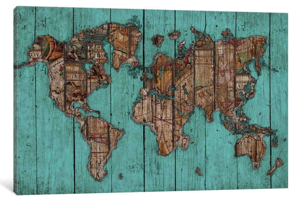 "Wood Map #2" by Diego Tirigall, 26"x40"