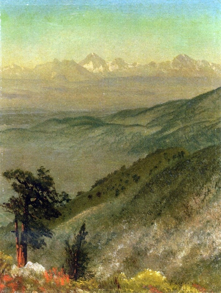 Albert Bierstadt Wasatch Mountains Premium Canvas Print