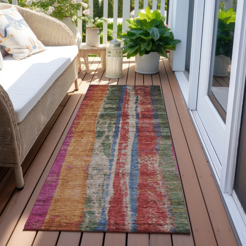 Machine Washable Indoor/Outdoor Chantille ACN1910 Putty 2'3" x 7'6" Runner Rug