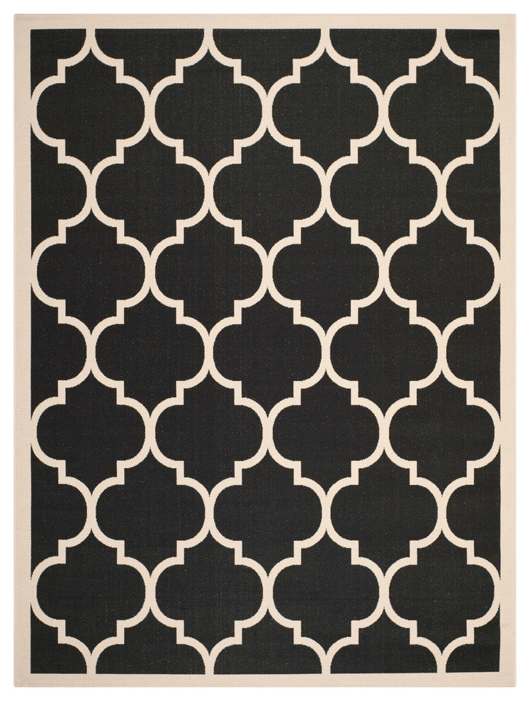 Safavieh Courtyard Cy6914-266 Black, Beige Area Rug, 8'0" X 11'0"
