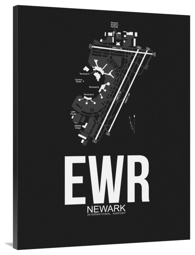"EWR Newark Airport Black" Fine Art Print