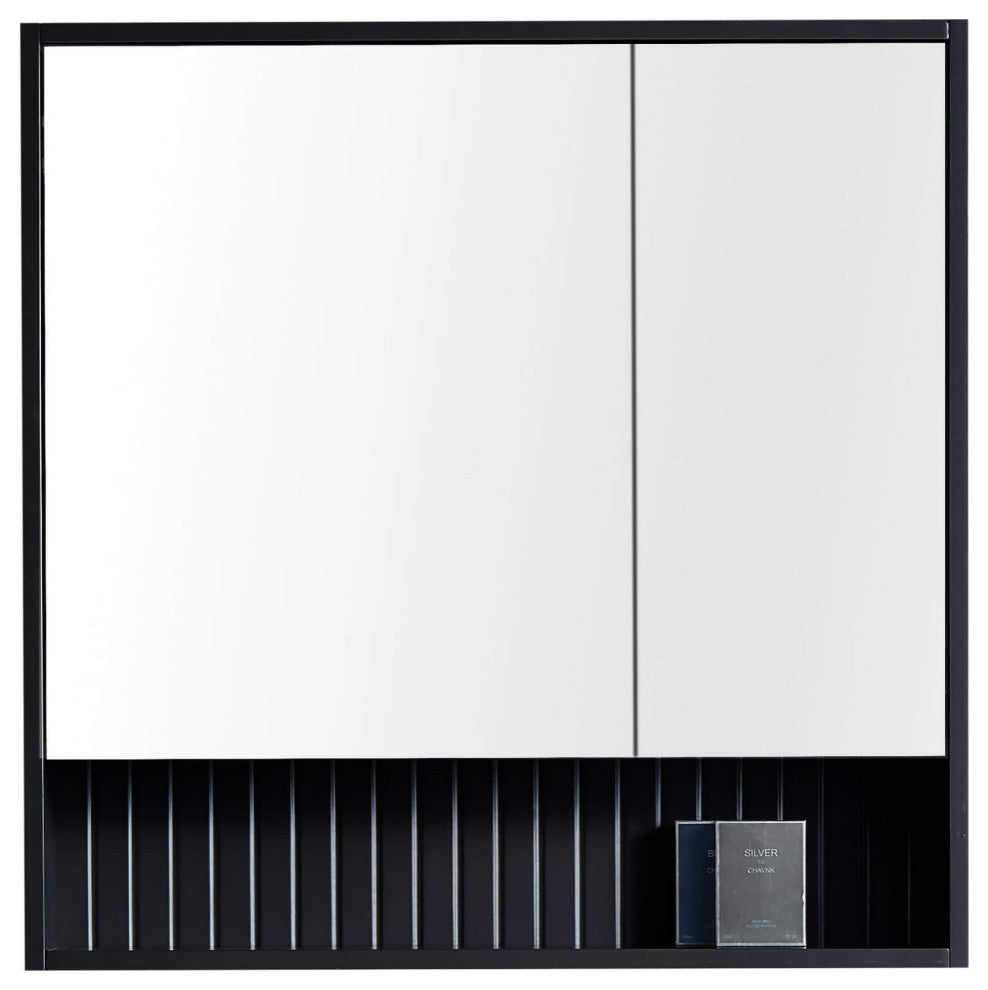 Venezian 18" Medicine Cabinet, Black, 28"