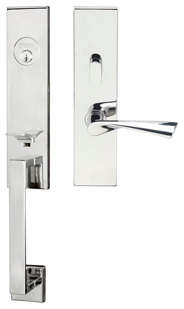 Breeze Lever, Mortise Entry Handleset, RHR, Polished Stainless Steel