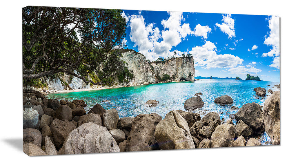 "Nestor Notabilis Kea Panorama" Extra Large Seashore Wall Art, 1 Panel, 60"x28"