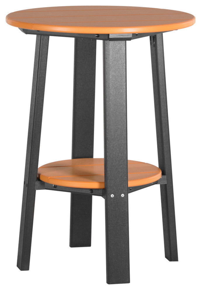 Poly Deluxe 28" End Table, Tangerine & Black