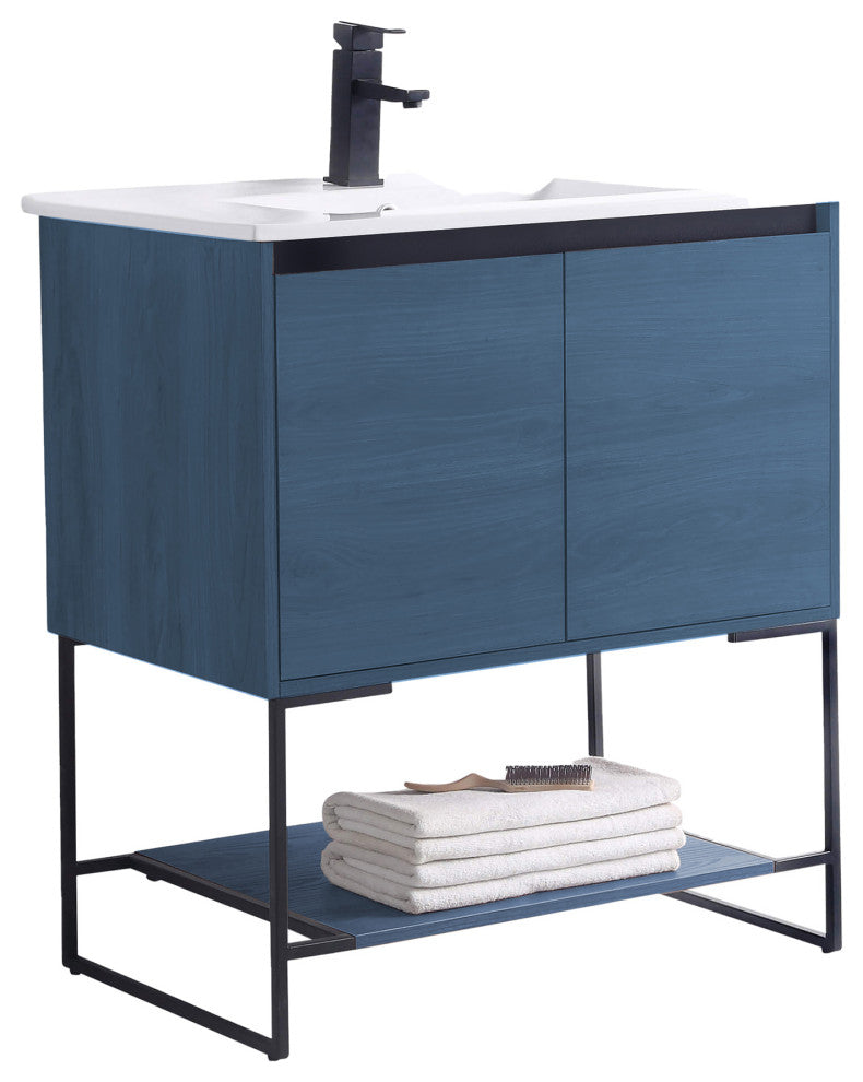 Urbania Vanity Set, Navy Blue, 30", Single Sink