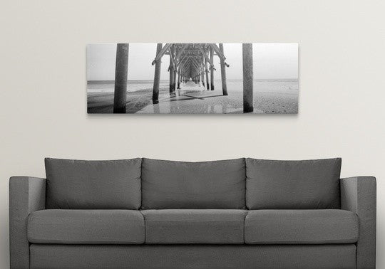 "Under Wooden Pier NC" Canvas Art, 60"x20"x1.25"