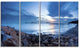 "Blue Sea Sunset on Sandy Coastline" Seascape Wall Art, 4 Panels, 48"x28"