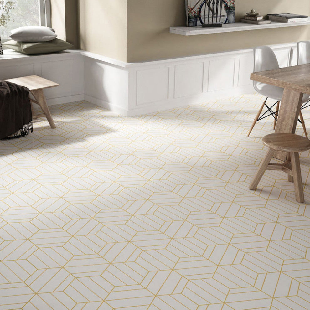 Porto Savona Hex Dandelion Porcelain Floor and Wall Tile