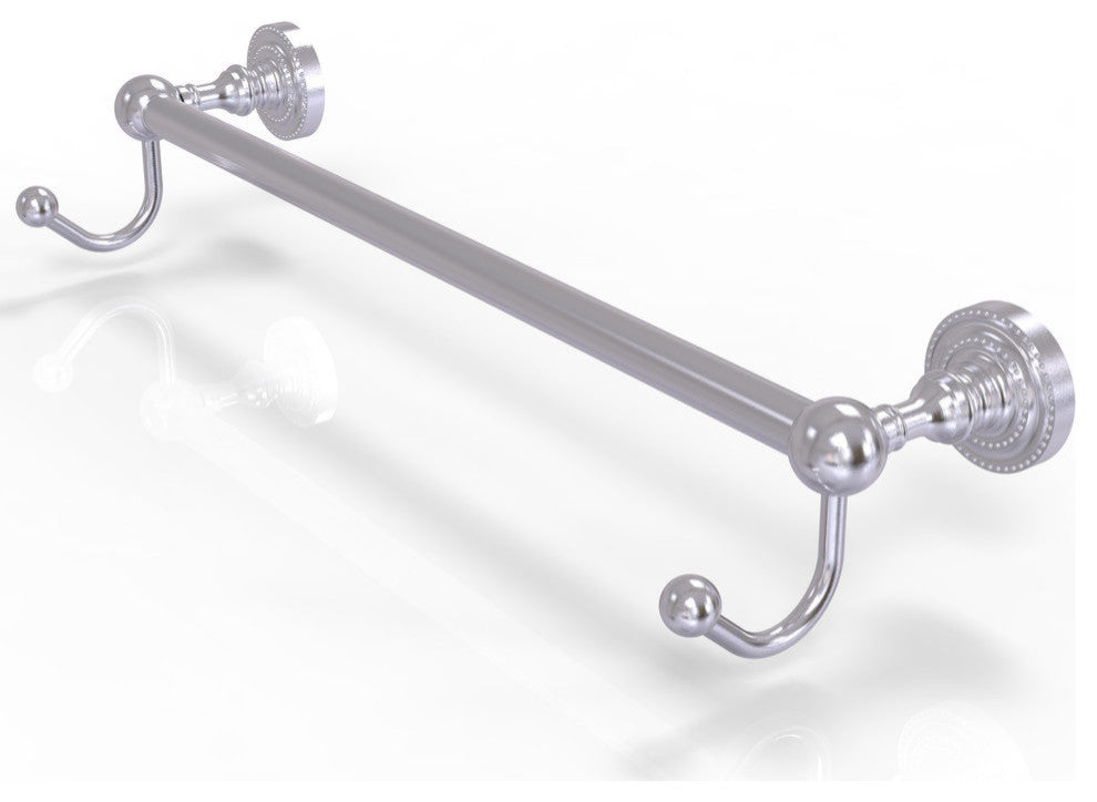 Dottingham 30" Towel Bar with Integrated Hooks, Satin Chrome