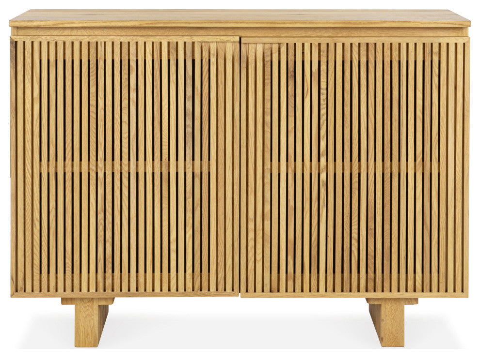 Roya 82" Oak Wood 3-Door Sideboard Buffet, Oak Brown, 2-Door