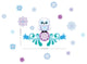 Frozen Inspired Snow Owl Fabric Wall Decal With Flowers